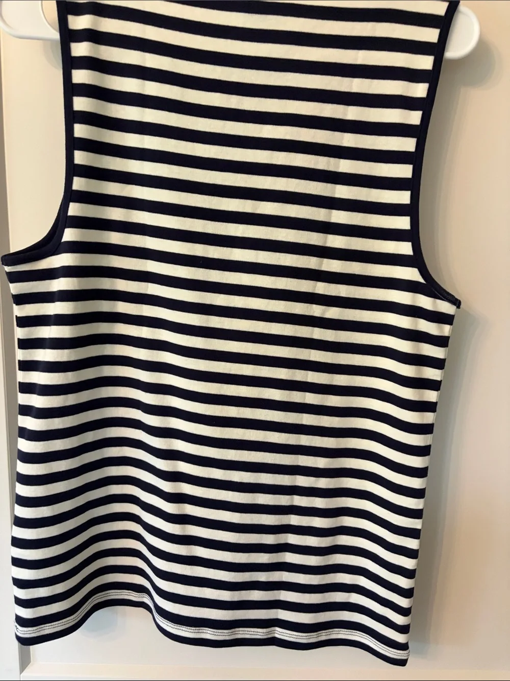 J. Crew Black & White Striped Sleeveless Tank Top
